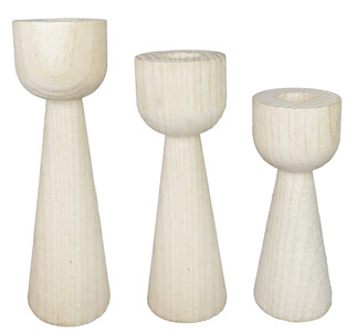 ACARSÜS, ACAR SÜS, Acar Süs - AĞAÇ KÜTÜK ŞAMDAN KADEH NATUREL PK:3 LÜ SET