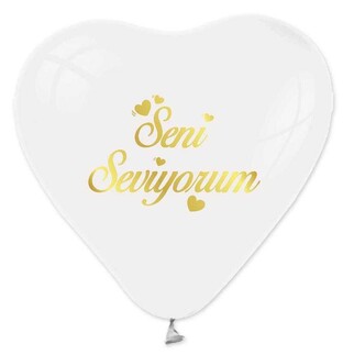 ACARSÜS, ACAR SÜS, Acar Süs - BALON SENİ SEVİYORUM KALP BEYAZ ALTIN PK:100-KL:50