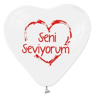 ACARSÜS, ACAR SÜS, Acar Süs - BALON SENİ SEVİYORUM KALP BEYAZ KIRMIZI PK:100