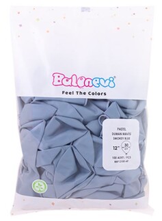 BALON DÜZ 12 İNC DUMAN MAVİSİ PK:100 KL:28 - Thumbnail