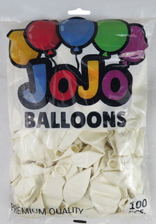 BALON DÜZ 12 İNC (JOJO BALLOONS) BEYAZ PK:100 - Thumbnail