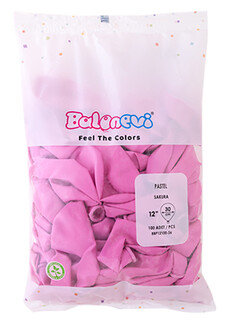 BALON DÜZ 12 İNC SAKURA PEMBESİ PK:100 KL:28 - Thumbnail