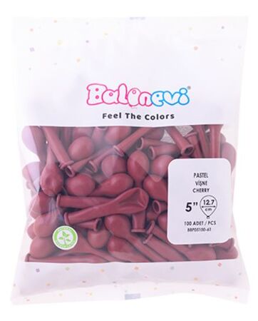 BALON DÜZ 5 İNC BORDO VİŞNE PK:100 KL:36