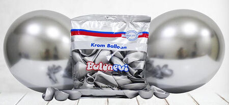 BALON KROM PARLAK 10 İNC GÜMÜŞ PK:50 KL:35