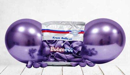 BALON KROM PARLAK 6 İNC VİOLET MOR PK:50 KL:40