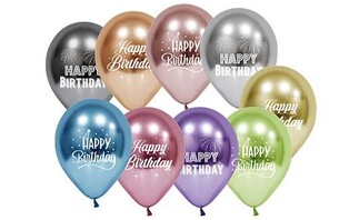 ACARSÜS, ACAR SÜS, Acar Süs - BALON KROM PARLAK HAPPY BIRTHDAY KARIŞIK PK:50