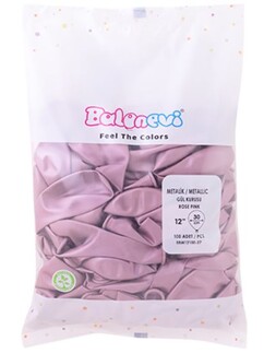 BALON METALİK DÜZ 12 İNC GÜL KURUSU PK:100 KL:28 - Thumbnail