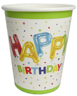 ACARSÜS, ACAR SÜS, Acar Süs - BARDAK HAPPY BIRTHDAY BALON KARTON 240GR 8 OZ PK:8