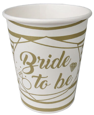 BARDAK KARTON BRIDE TO BE YALDIZLI ALTIN 8 OZ PK:8