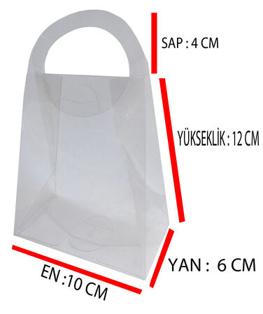 ÇANTA ASETAT ŞİŞE VE HEDİYELİK KUTUSU 10X12CM PK50