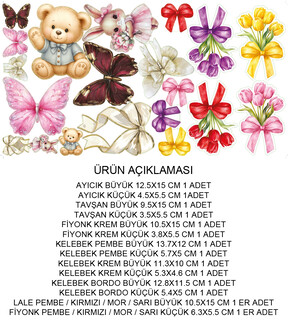 DEKORATİF SÜS İKİ BOY 10 MODEL KARIŞIK SET:10 ADET - Thumbnail