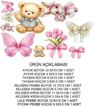 DEKORATİF SÜS İKİ BOY 5 MODEL KARIŞIK SET:5 ADET