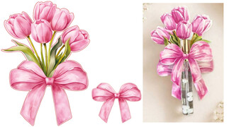 ACARSÜS, ACAR SÜS, Acar Süs - DEKORATİF SÜS İKİ BOY LALE FİYONK PEMBE SET:25ADET