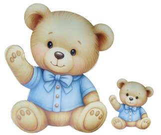 ACARSÜS, ACAR SÜS, Acar Süs - DEKORATİF SÜS İKİ BOY RETRO AYICIK SET:25 ADET