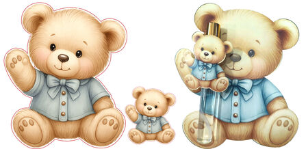 DEKORATİF SÜS İKİ BOY RETRO AYICIK SET:25 ADET