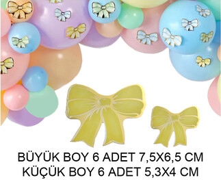 FİYONK DEKORATİF SÜS VARAKLI ALTIN SET:12 ADET - Thumbnail