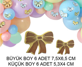 FİYONK DEKORATİF SÜS VARAKLI KAHVERENGİ SET:12ADET - Thumbnail
