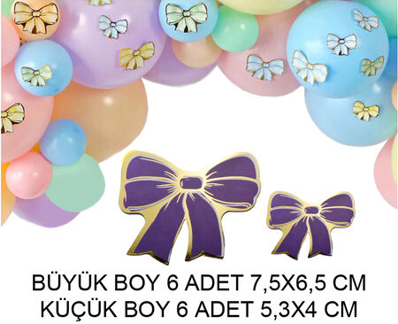 FİYONK DEKORATİF SÜS VARAKLI MOR SET:12 ADET