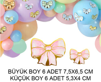 FİYONK DEKORATİF SÜS VARAKLI PEMBE SET:12 ADET - Thumbnail