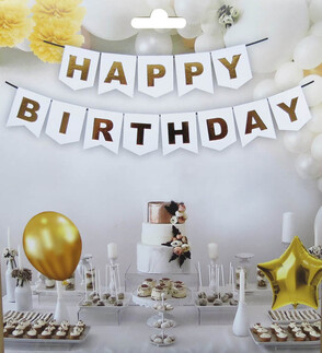 FLAMA HAPPY BIRTHDAY SET BEYAZ PK:1 KL:300 - Thumbnail