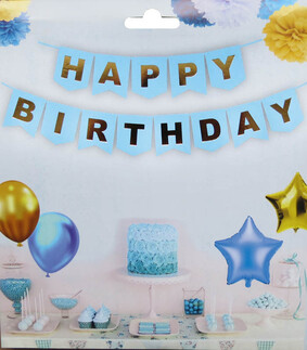 FLAMA HAPPY BIRTHDAY SET MAVİ PK:1 KL:300 - Thumbnail