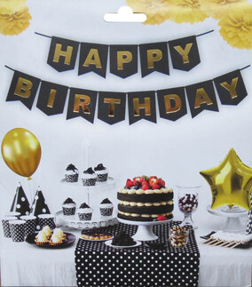 FLAMA HAPPY BIRTHDAY SET SİYAH PK:1 KL:300 - Thumbnail