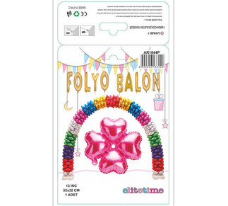 FOLYO BALON KALP ÇİÇEK PEMBE 13 INC PK:1 KL:400 - Thumbnail