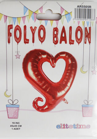 FOLYO BALON KALPLİ KIRMIZI 18 İNC P1-1000