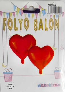 FOLYO BALON KALPLİ KIRMIZI 10 INC PK:2 KL:1000 - Thumbnail