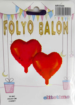 FOLYO BALON KALPLİ KIRMIZI 10 INC PK:2 KL:1000