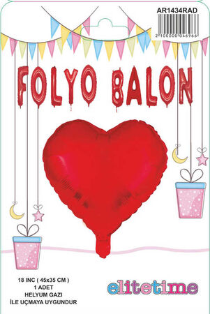 FOLYO BALON KALPLİ KIRMIZI 18 INC PK:1 KL:200