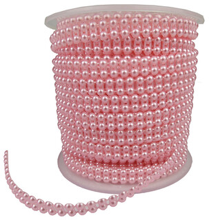 İNCİ ÇİFTLİ İPE DİZİLİ PEMBE 4mm PK:25Yard-KL:60 - Thumbnail