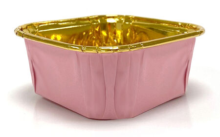 KAP KEK KAPSÜLÜ KARTON METALİZE KARE PEMBE PK:25