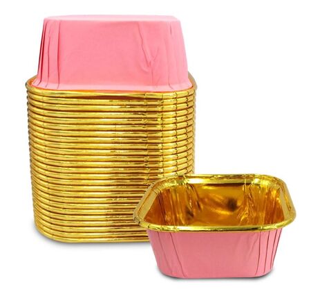 KAP KEK KAPSÜLÜ KARTON METALİZE KARE PEMBE PK:25