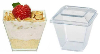 ACARSÜS, ACAR SÜS, Acar Süs - KASE MİKA PİRAMİT 200CC KAPAKLI ŞEFFAF PK:20 KL:50