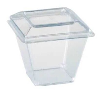 KASE MİKA PİRAMİT 200CC KAPAKLI ŞEFFAF PK:20 KL:50 - Thumbnail