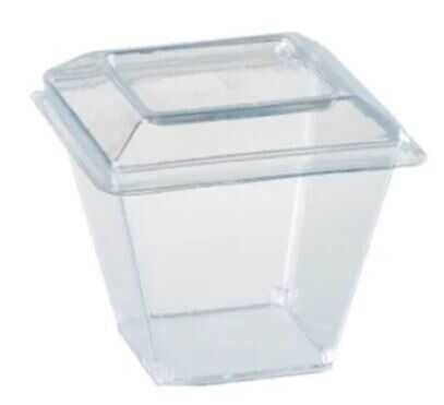 KASE MİKA PİRAMİT 200CC KAPAKLI ŞEFFAF PK:20 KL:50