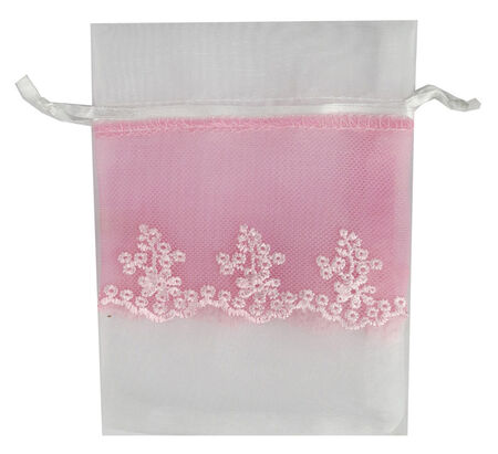 KESE ORGANZE ÜSTÜ SATEN TÜLLÜ PEMBE 9x14 PK:20
