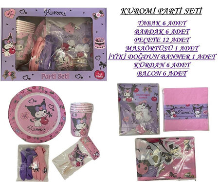 KUROMİ LİSANSLI PARTİ SETİ PK:38 PARÇA KL:12