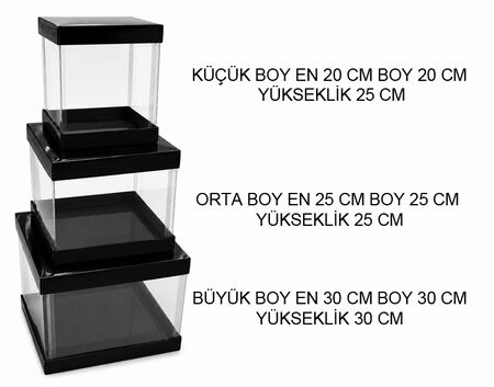 KUTU ASETAT DEMONTE 3 LÜ SET SİYAH PK:3 