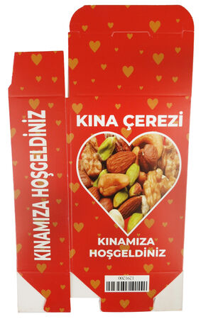 KUTU KARTON KINA ÇEREZLİK JELATİNLİ KIRMZ PK:50-30