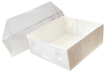 KUTU NATUREL BEYAZ KAĞIT ve ASETAT 9x9x3 CM PK:50