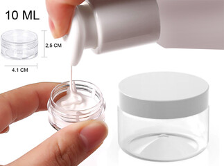 ACARSÜS, ACAR SÜS, Acar Süs - KUTU PLASTİK KREM KAVANOZU 10 ML BEYAZ KAPAK PK:25