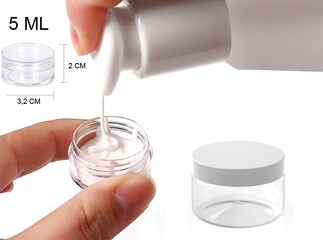 ACARSÜS, ACAR SÜS, Acar Süs - KUTU PLASTİK KREM KAVANOZU 5 ML BEYAZ KAPAK PK:25