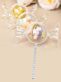 KUTU TOP ŞEKER ŞEKLİNDE ÇUBUKLU MİKA ŞEFFAF PK:20 - Thumbnail