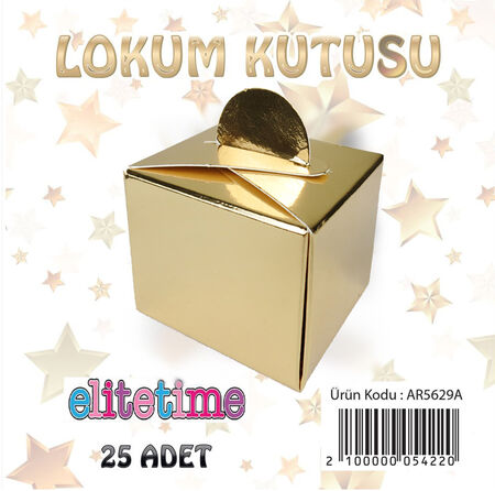 LOKUMLUK KARTON KUTU METALİZE PARLAK ALTIN PK:25