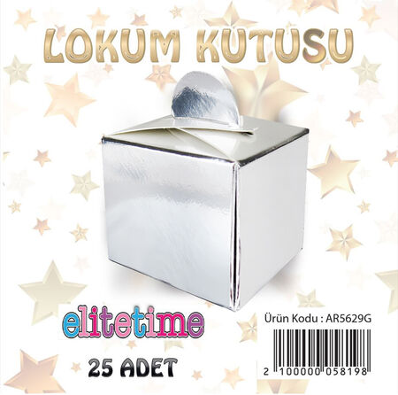 LOKUMLUK KARTON KUTU METALİZE PARLAK GÜMÜŞ PK:25