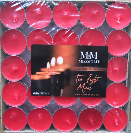 MUM TEALİGHT KOKULU KIRMIZI PK:100 KL:10