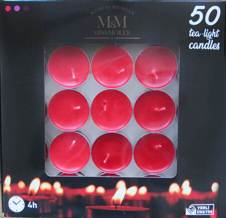 MUM TEALİGHT KOKULU KIRMIZI PK:50 KL:40