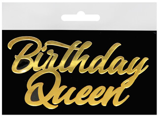 ACARSÜS, ACAR SÜS, Acar Süs - PASTA ÖNÜ SÜSÜ PLEKSİ BIRTHDAY QUEEN ALTIN PK:10 